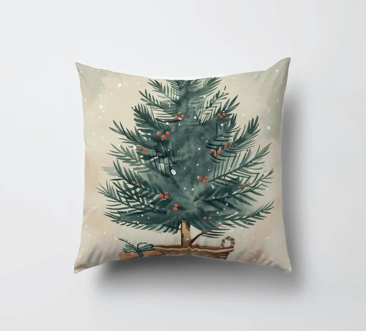 Albero di Natale acquerello cuscino da Nina Wolf