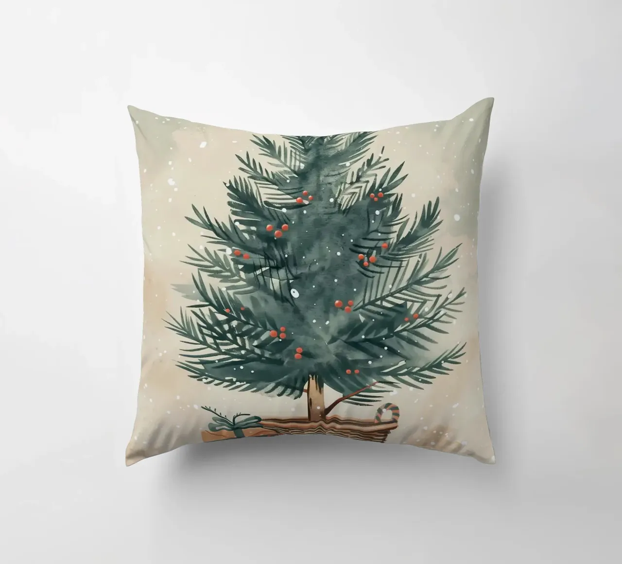 Albero di Natale acquerello cuscino da Nina Wolf