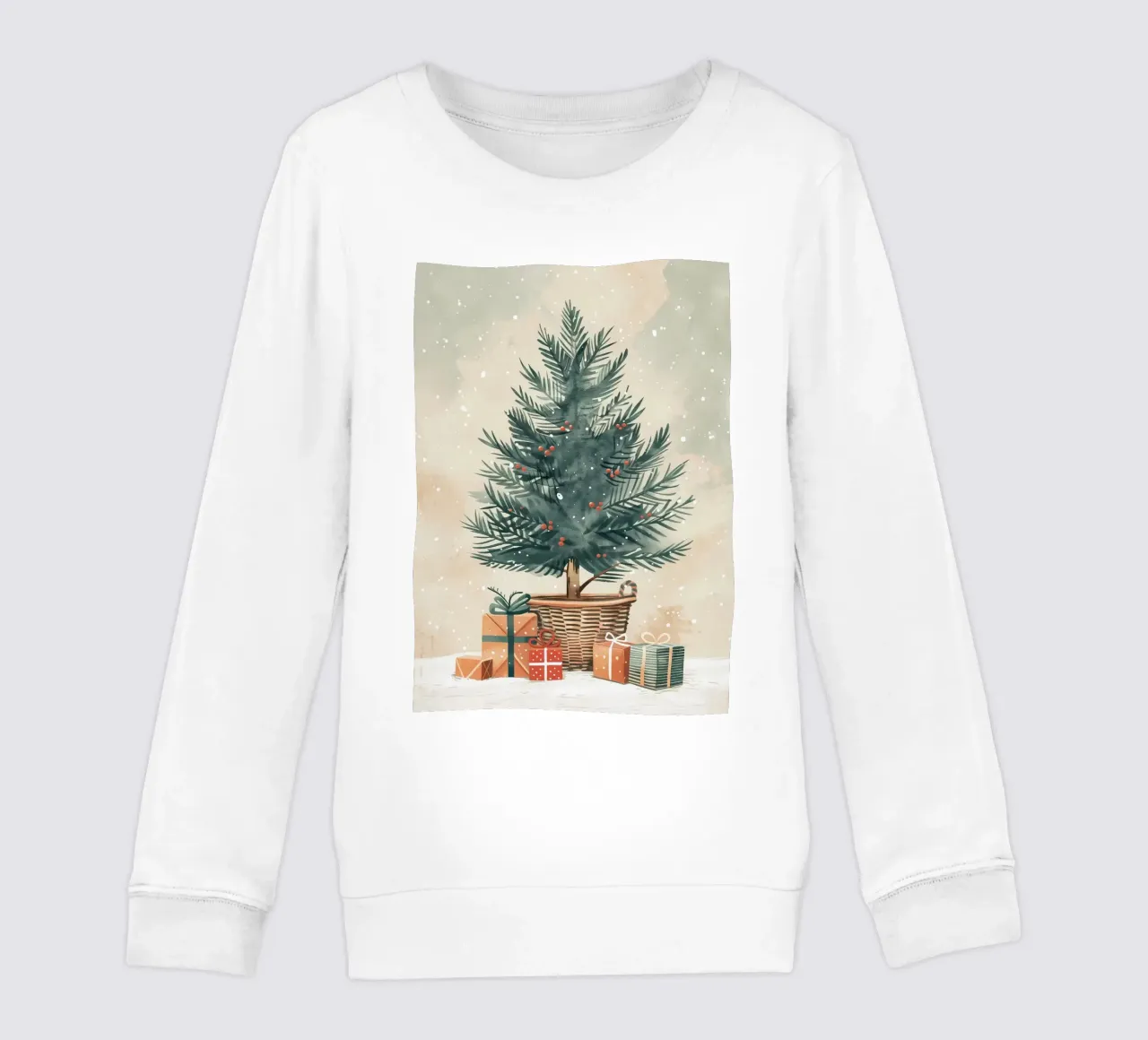 Albero di Natale acquerello felpa bambino da Nina Wolf