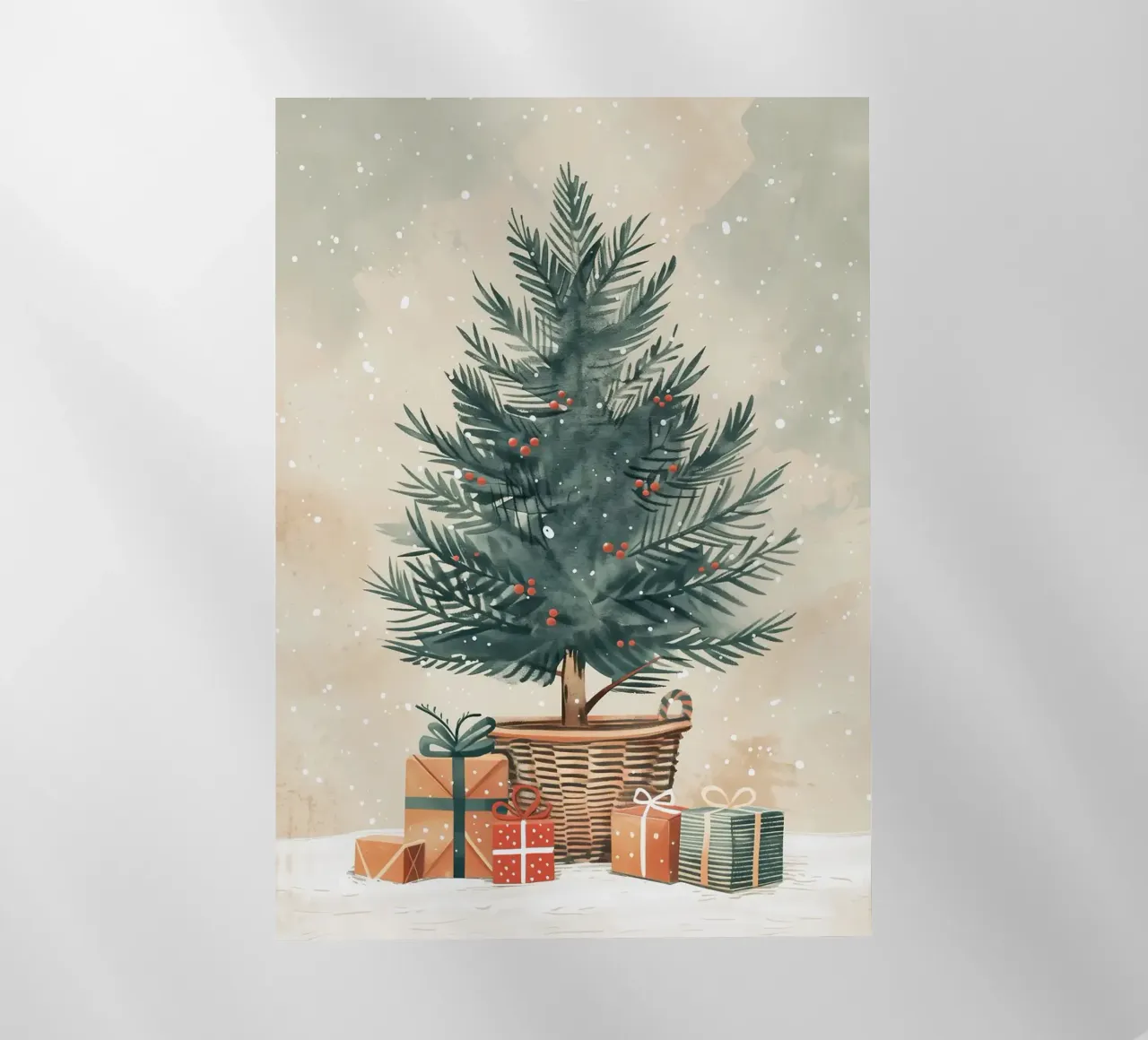 Albero di Natale acquerello pellicola backlit da Nina Wolf
