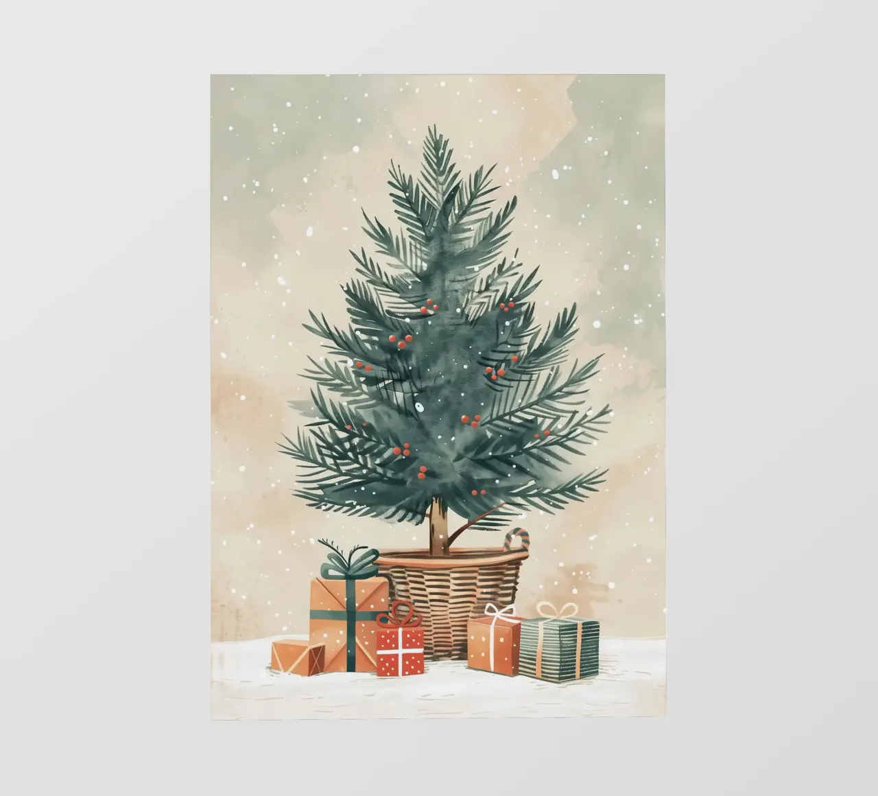 Albero di Natale acquerello pellicola backlit da Nina Wolf