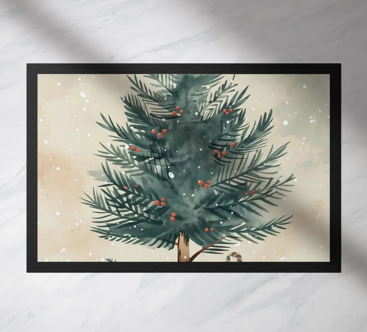 Albero di Natale acquerello zerbino da Nina Wolf