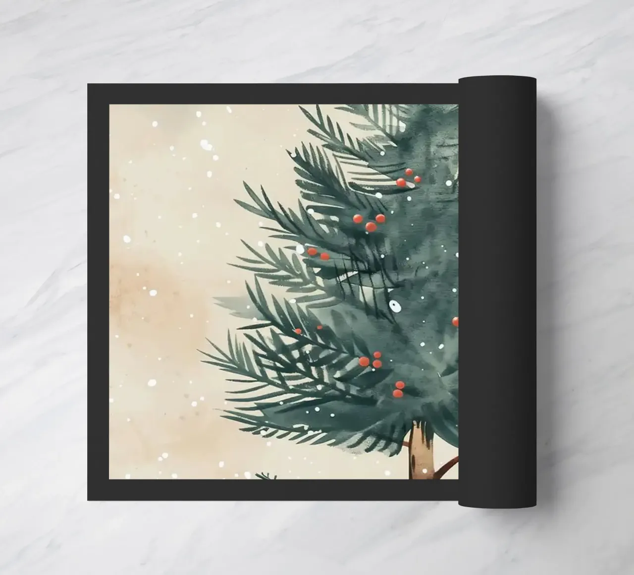 Albero di Natale acquerello zerbino da Nina Wolf
