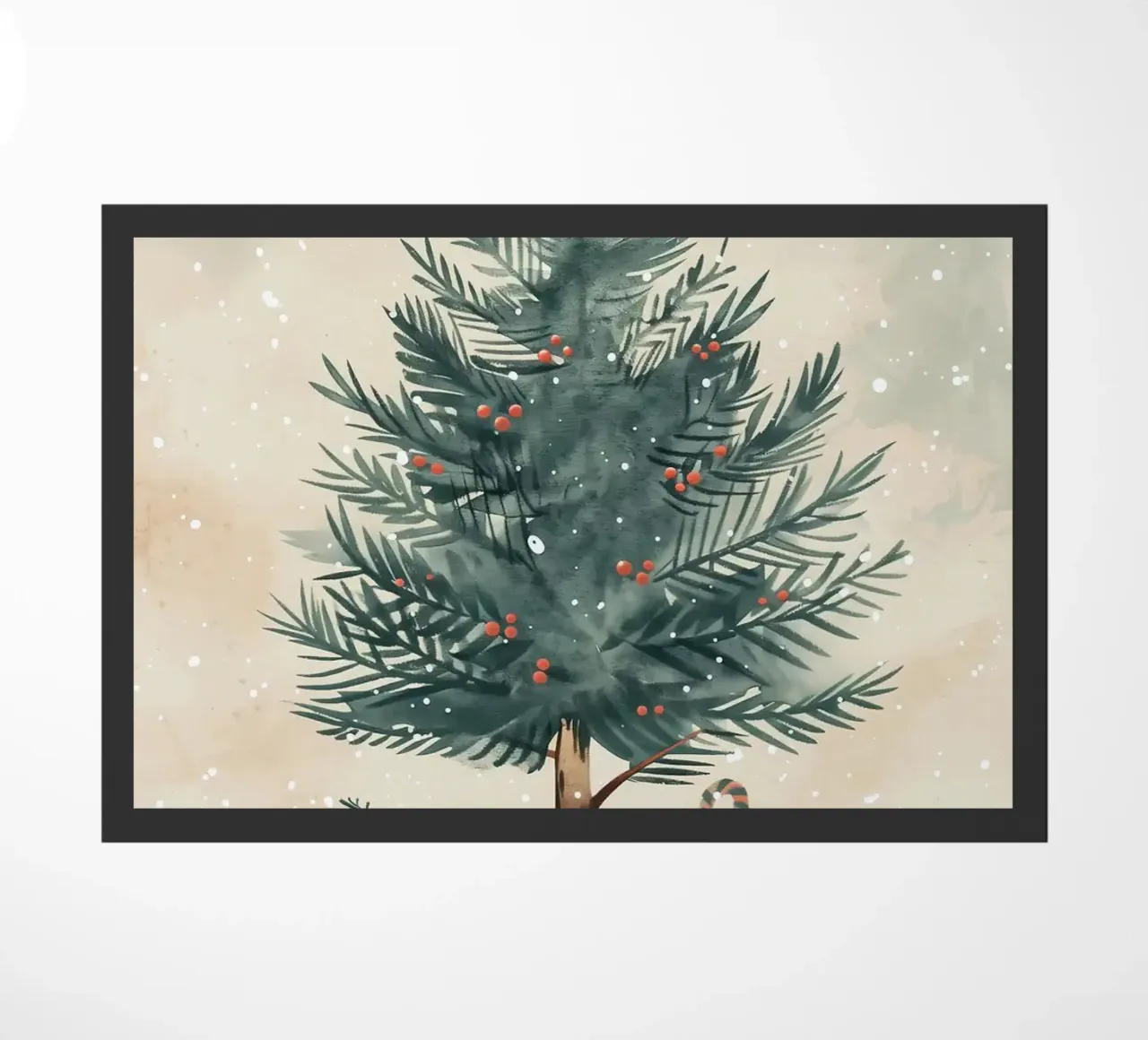 Albero di Natale acquerello zerbino da Nina Wolf