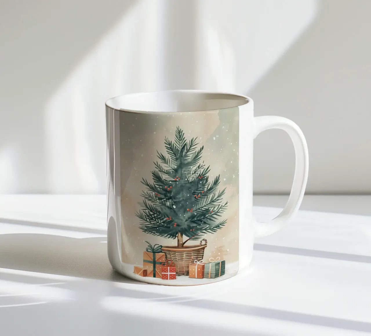 Albero di Natale acquerello tazza in ceramica da Nina Wolf