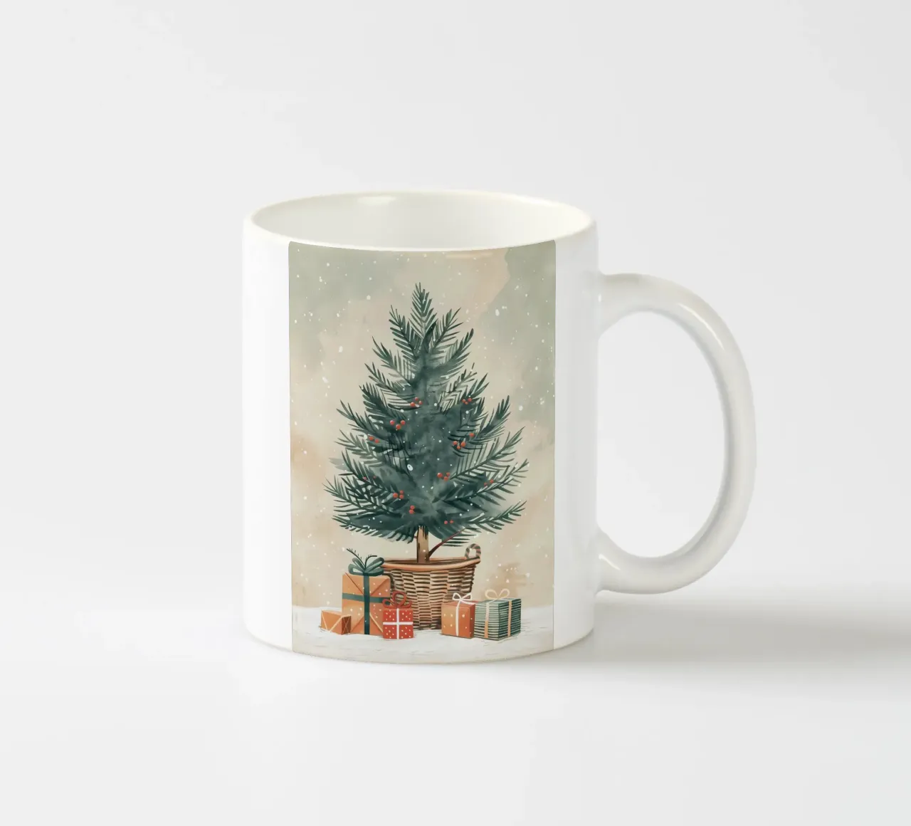Albero di Natale acquerello tazza in ceramica da Nina Wolf
