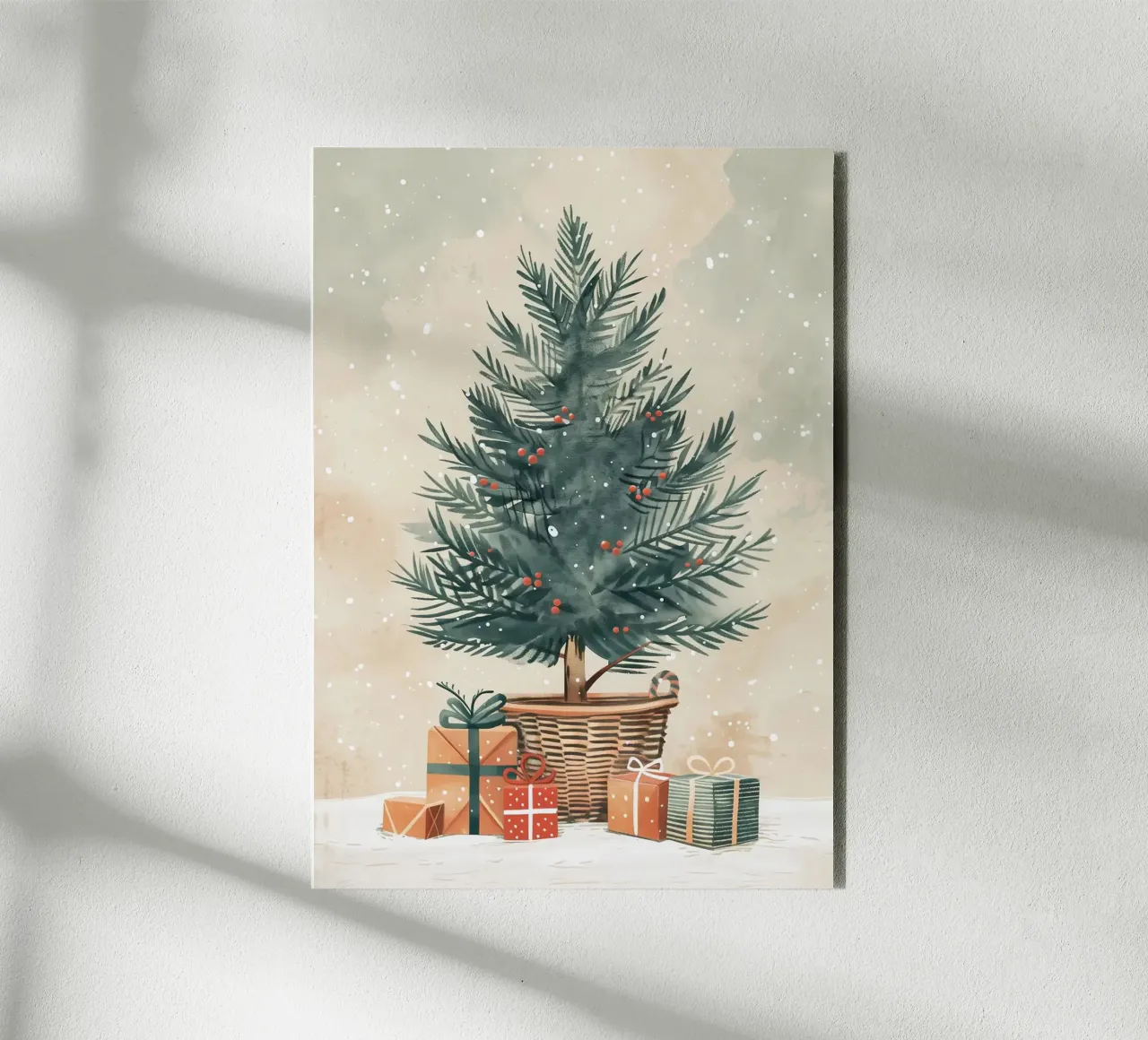 Albero di Natale acquerello alluminio dibond da Nina Wolf