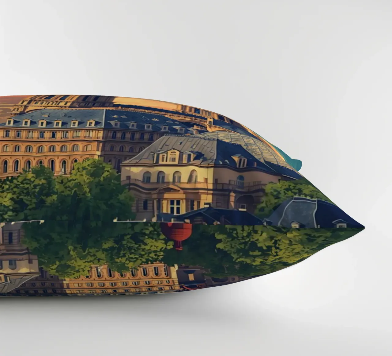 Paesaggio urbano di Parigi con Torre Eiffel e Notre Dame cuscino da DesignDoodle