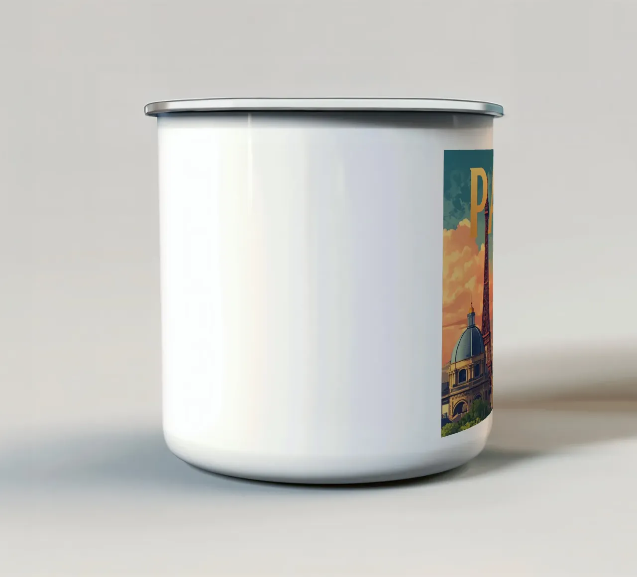 Parijs met Eiffeltoren en Notre Dame emaille mok van DesignDoodle