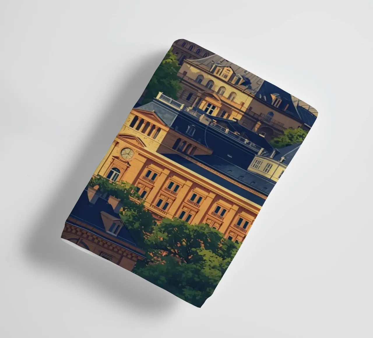 Pariser Stadtbild mit Eiffelturm und Notre Dame Handtuch von DesignDoodle