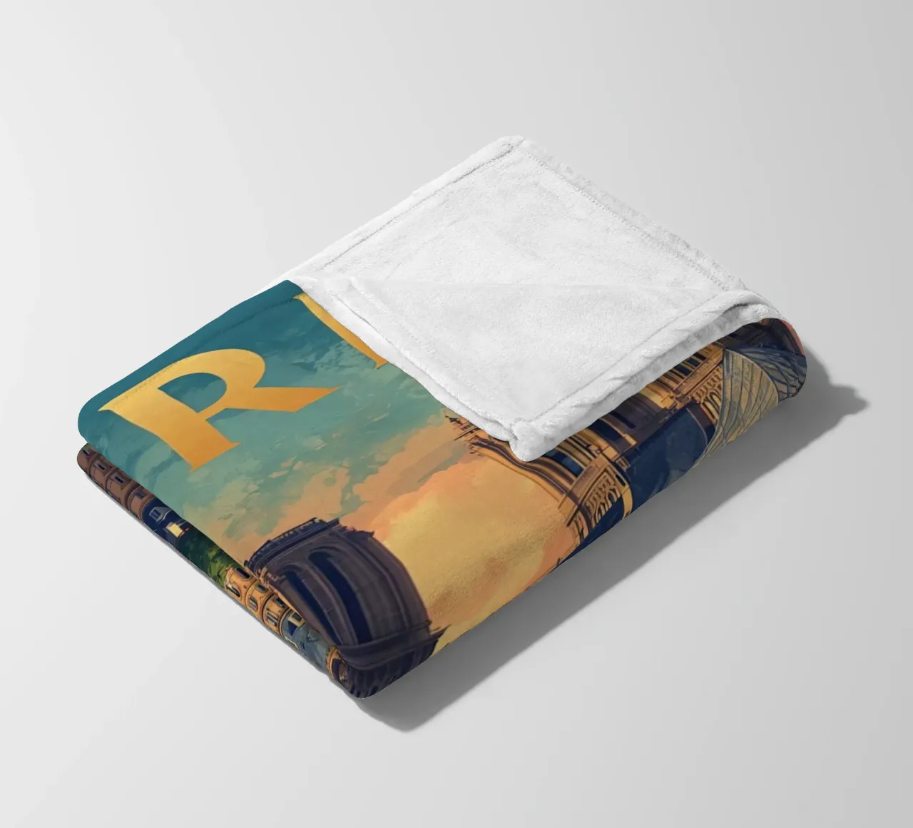 Paesaggio urbano di Parigi con Torre Eiffel e Notre Dame coperta in pile da DesignDoodle