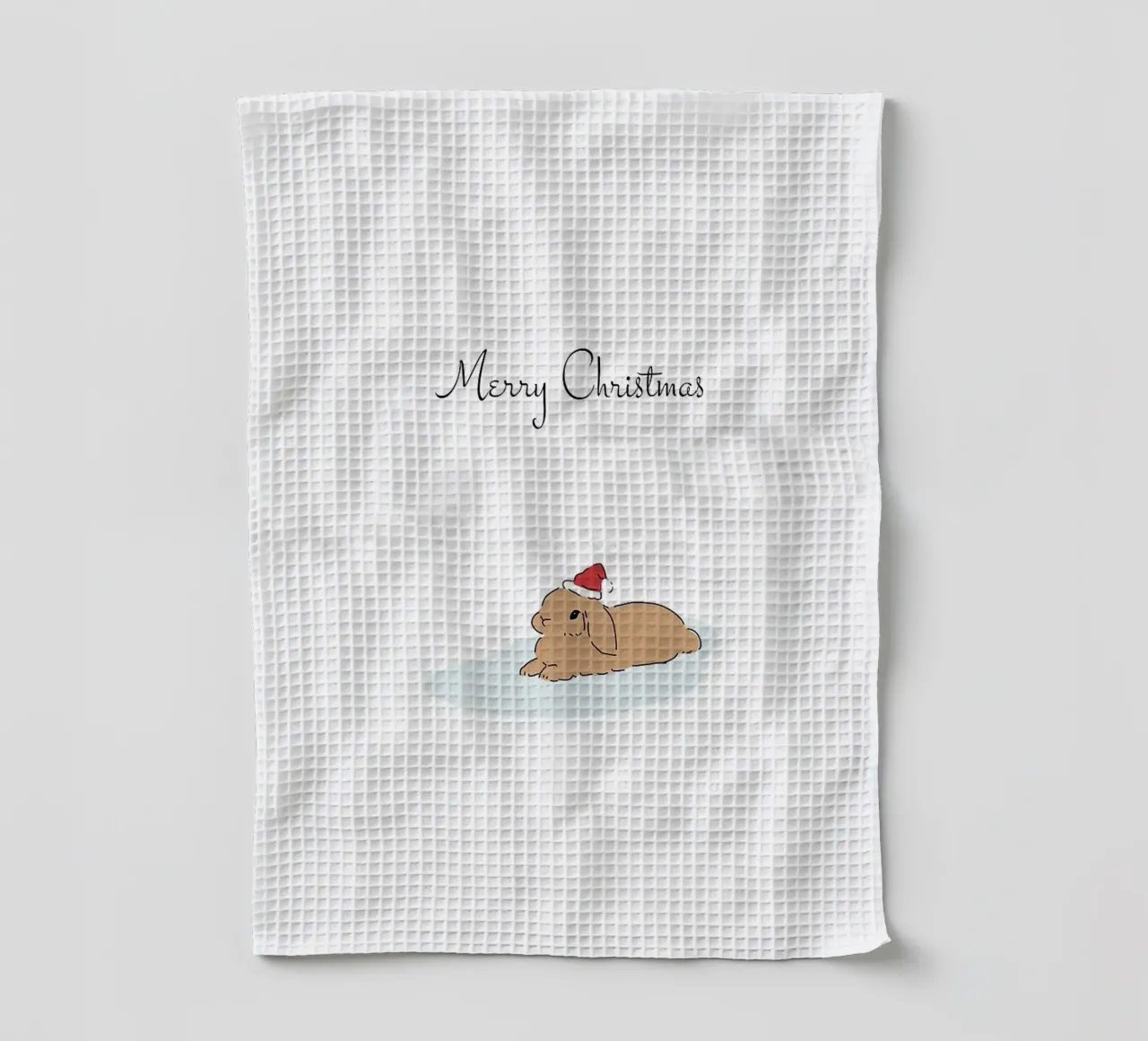 Rabit con cappello natalizio canovaccio da cucina da Nina Wolf
