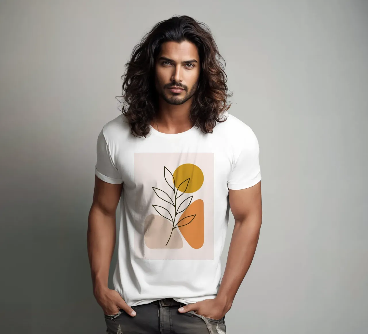 Arte botanica minimalista con forme geometriche t-shirt da PosterByFly