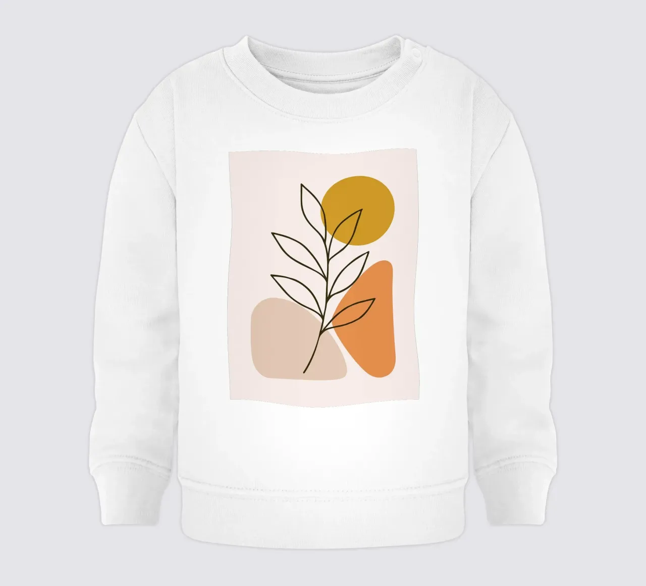 Arte botanica minimalista con forme geometriche felpa neonato da PosterByFly