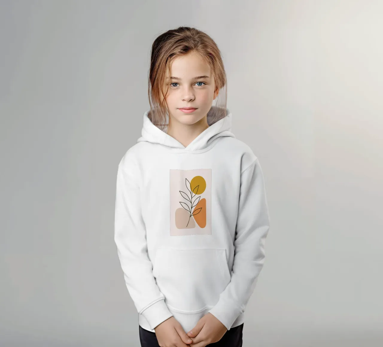Arte botanica minimalista con forme geometriche felpa bambino con cappuccio da PosterByFly