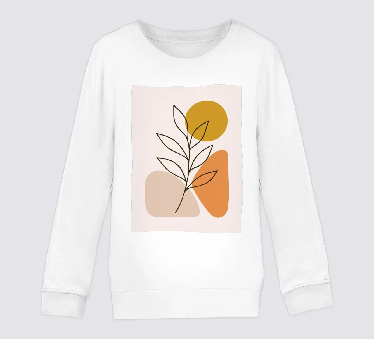 Arte botanica minimalista con forme geometriche felpa bambino da PosterByFly