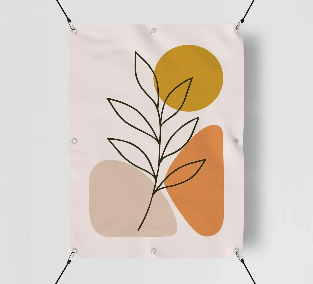 Arte botanica minimalista con forme geometriche telo in pvc da PosterByFly