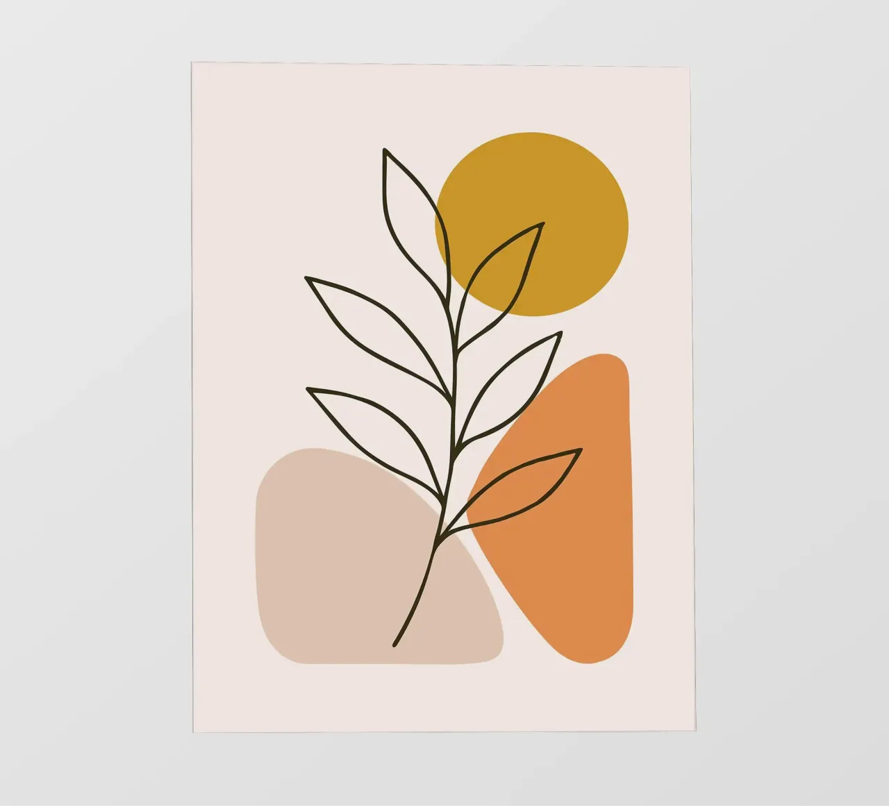 Arte botanica minimalista con forme geometriche telo in pvc da PosterByFly