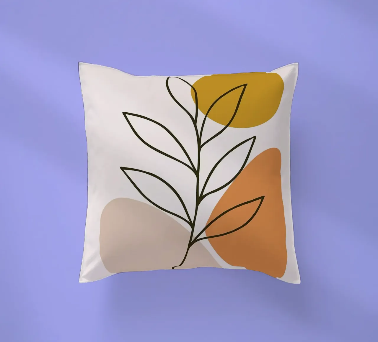 Arte botanica minimalista con forme geometriche cuscino da PosterByFly