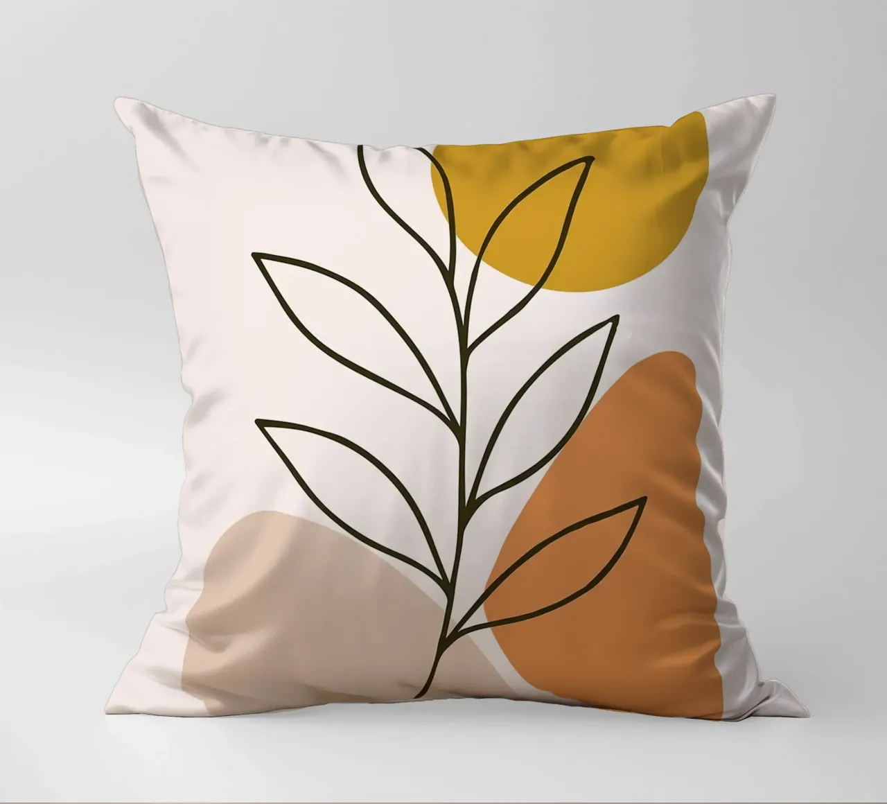 Arte botanica minimalista con forme geometriche cuscino da PosterByFly