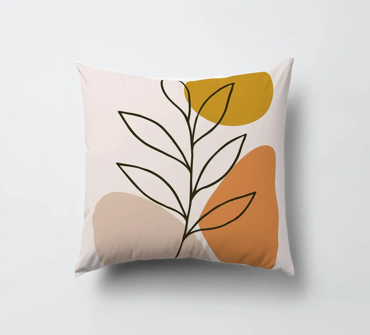 Arte botanica minimalista con forme geometriche cuscino da PosterByFly