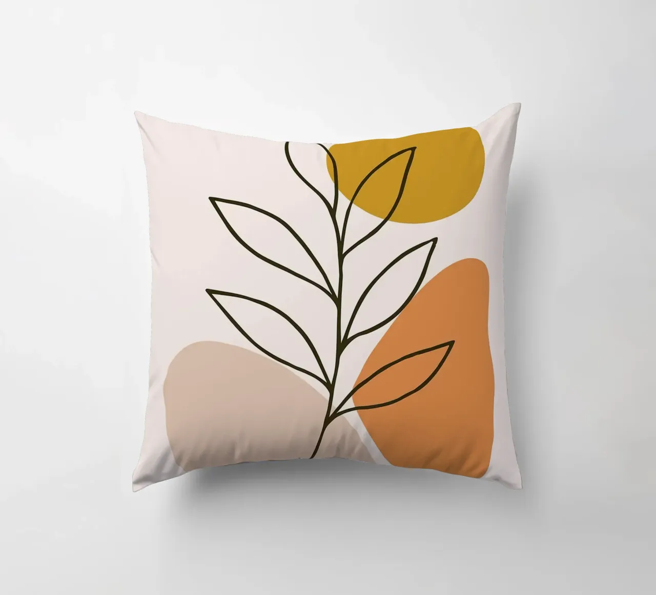 Arte botanica minimalista con forme geometriche cuscino da PosterByFly