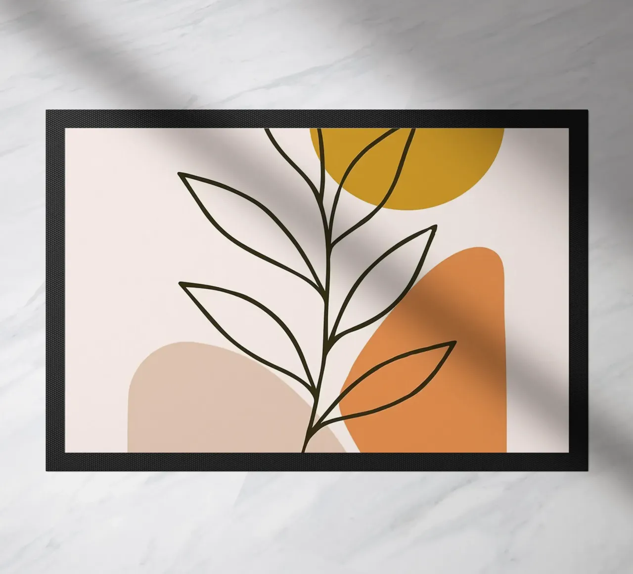 Arte botanica minimalista con forme geometriche zerbino da PosterByFly