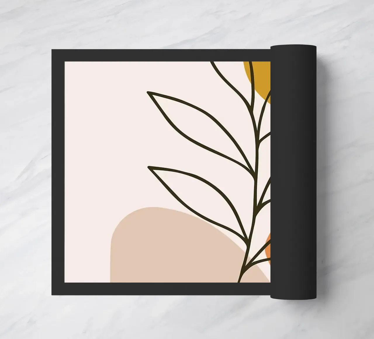 Arte botanica minimalista con forme geometriche zerbino da PosterByFly