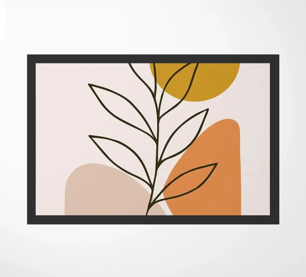 Arte botanica minimalista con forme geometriche zerbino da PosterByFly