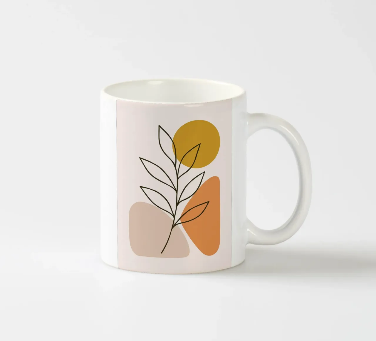 Arte botanica minimalista con forme geometriche tazza in ceramica da PosterByFly