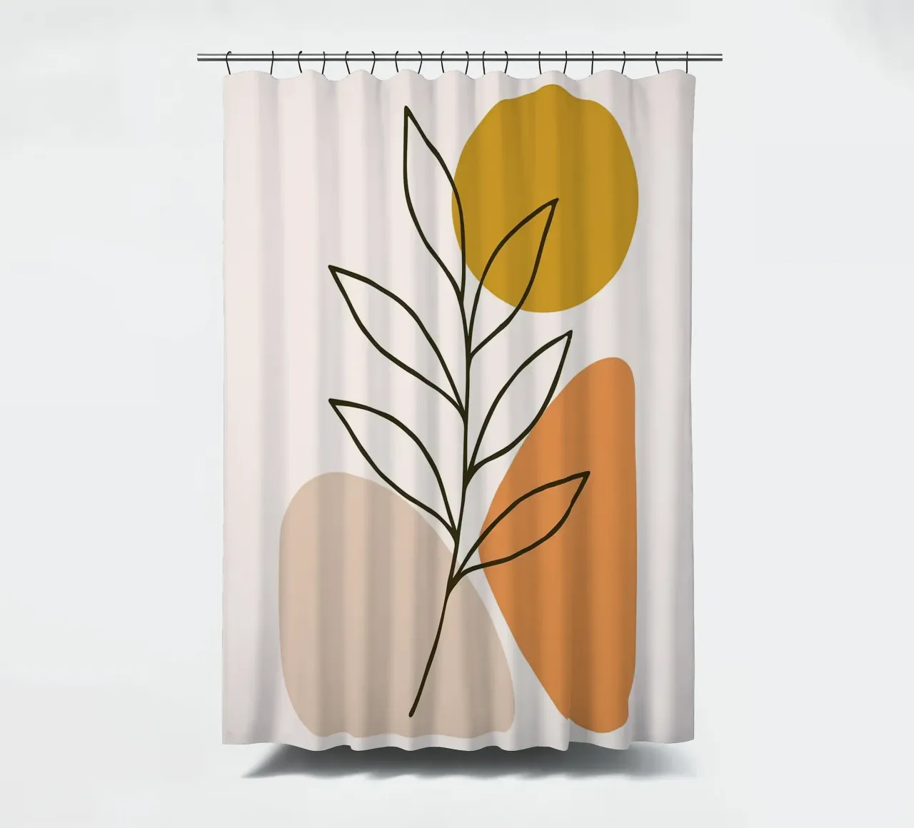 Arte botanica minimalista con forme geometriche tenda da doccia da PosterByFly