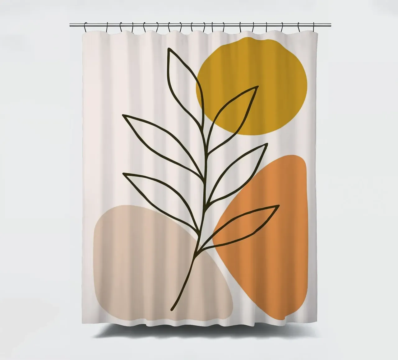 Arte botanica minimalista con forme geometriche tenda da doccia da PosterByFly