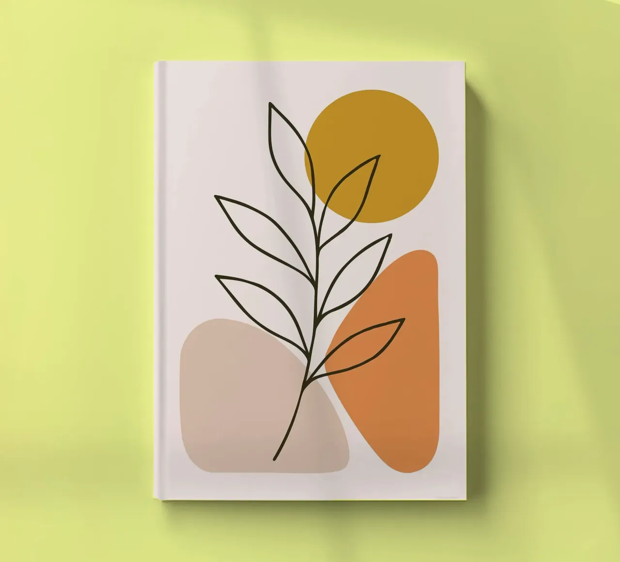 Minimalist Botanical Art with Geometric Shapes notebook by PosterByFly
