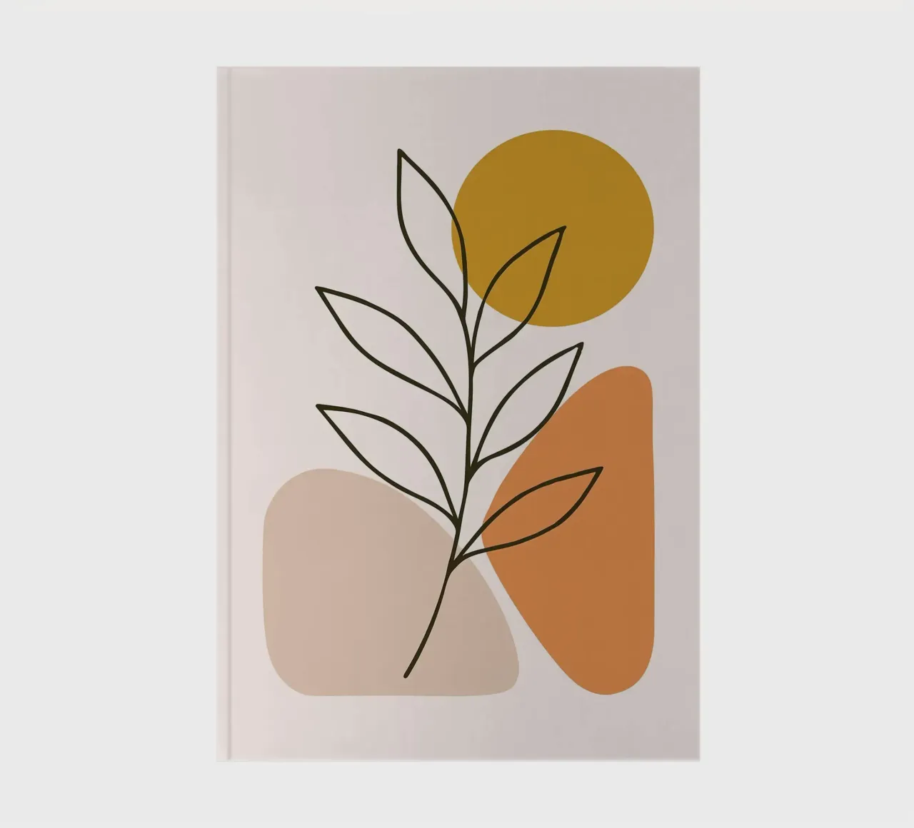 Minimalist Botanical Art with Geometric Shapes notebook by PosterByFly