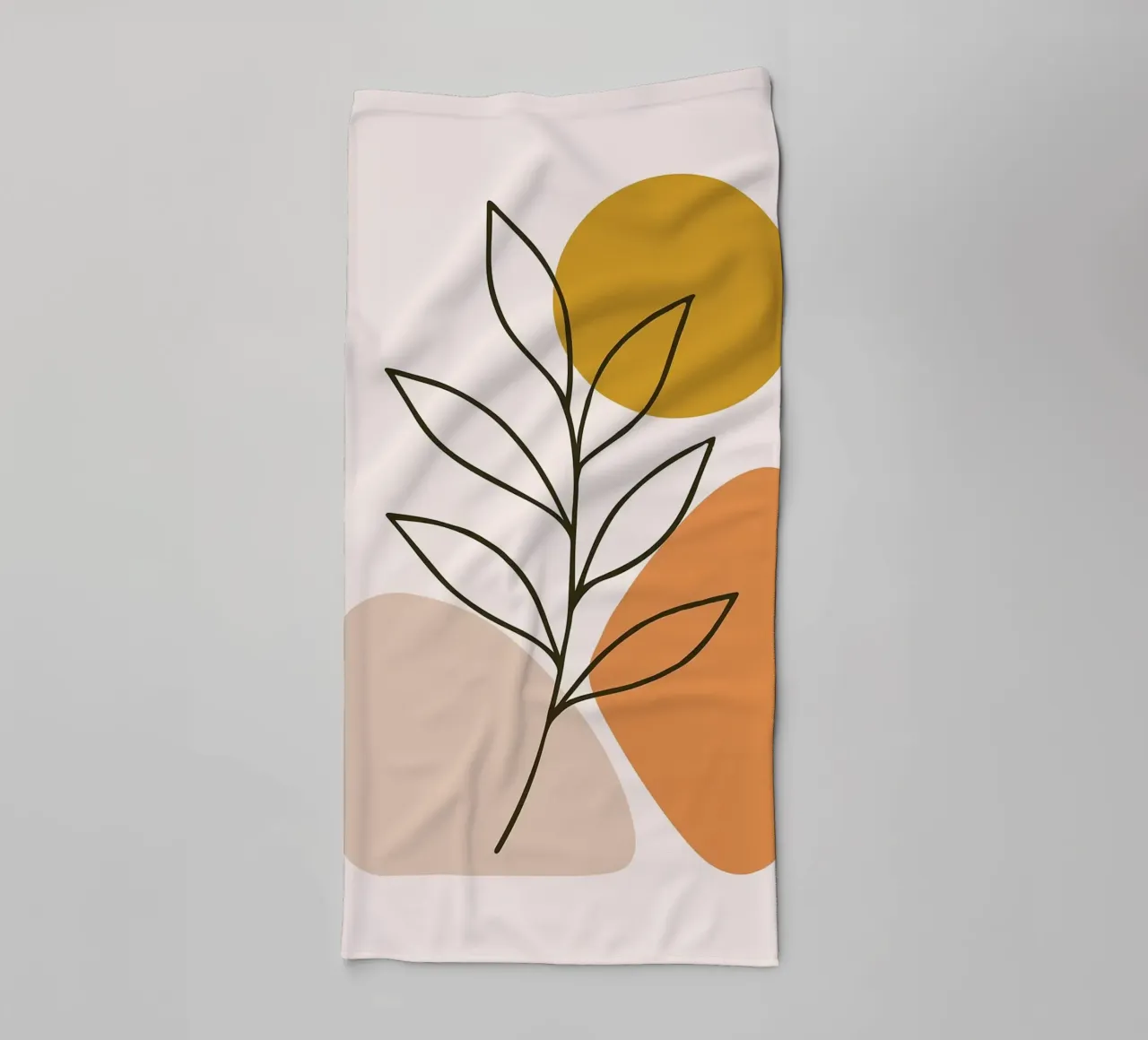 Minimalist Botanical Art with Geometric Shapes towel by PosterByFly