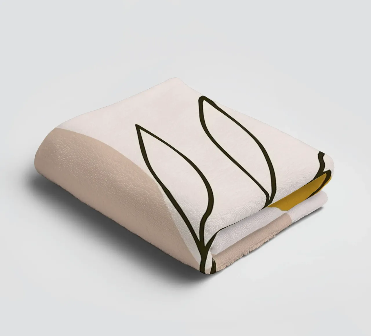 Minimalist Botanical Art with Geometric Shapes towel by PosterByFly