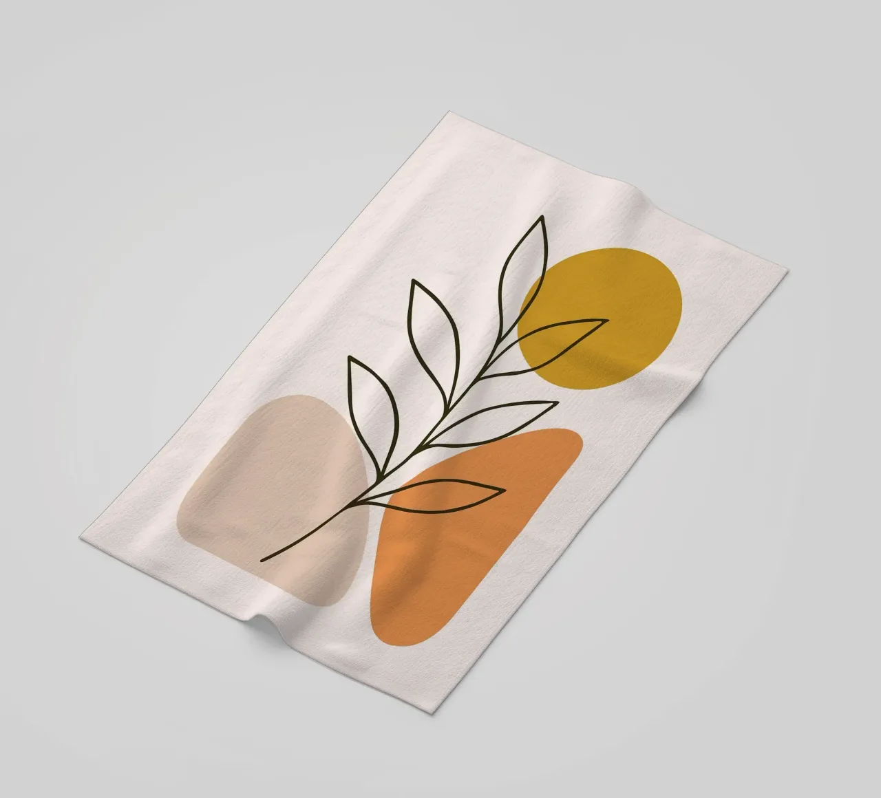 Arte botanica minimalista con forme geometriche telo mare da PosterByFly