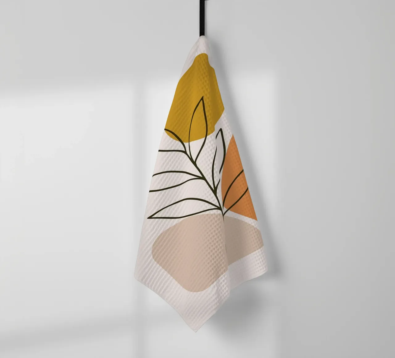 Minimalist Botanical Art with Geometric Shapes tea towel by PosterByFly