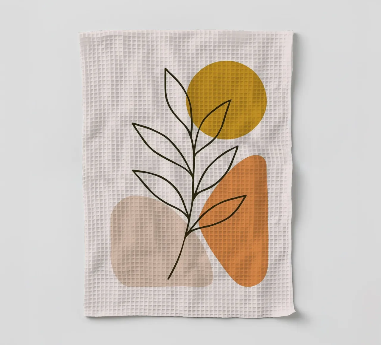 Minimalist Botanical Art with Geometric Shapes tea towel by PosterByFly