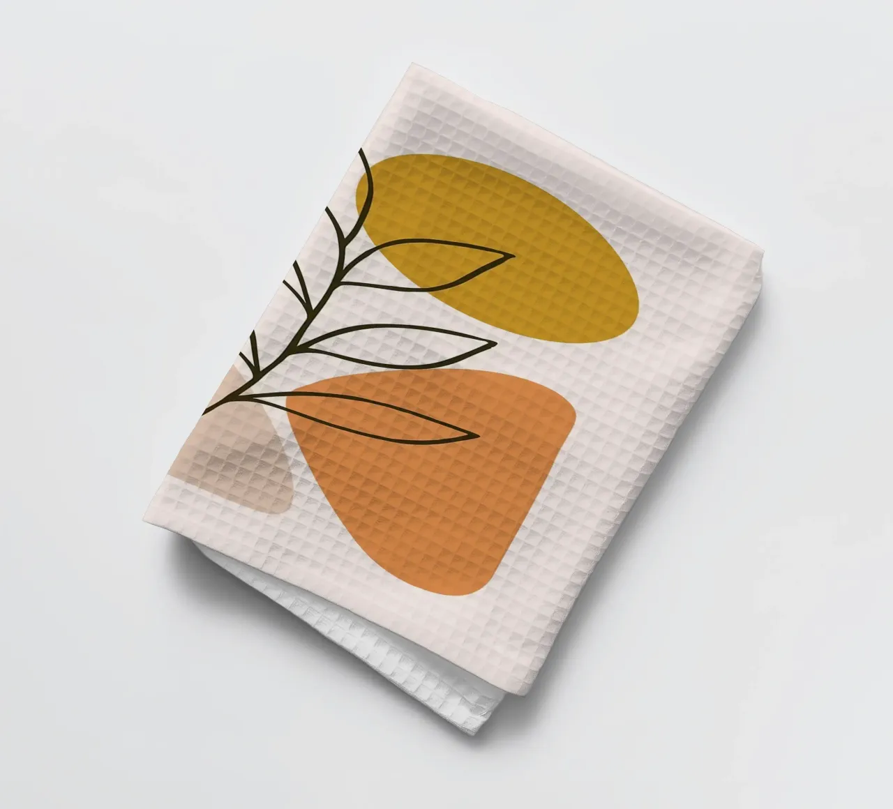 Minimalist Botanical Art with Geometric Shapes tea towel by PosterByFly