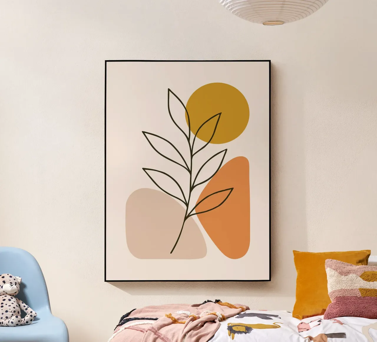 Arte botanica minimalista con forme geometriche plexiglass da PosterByFly