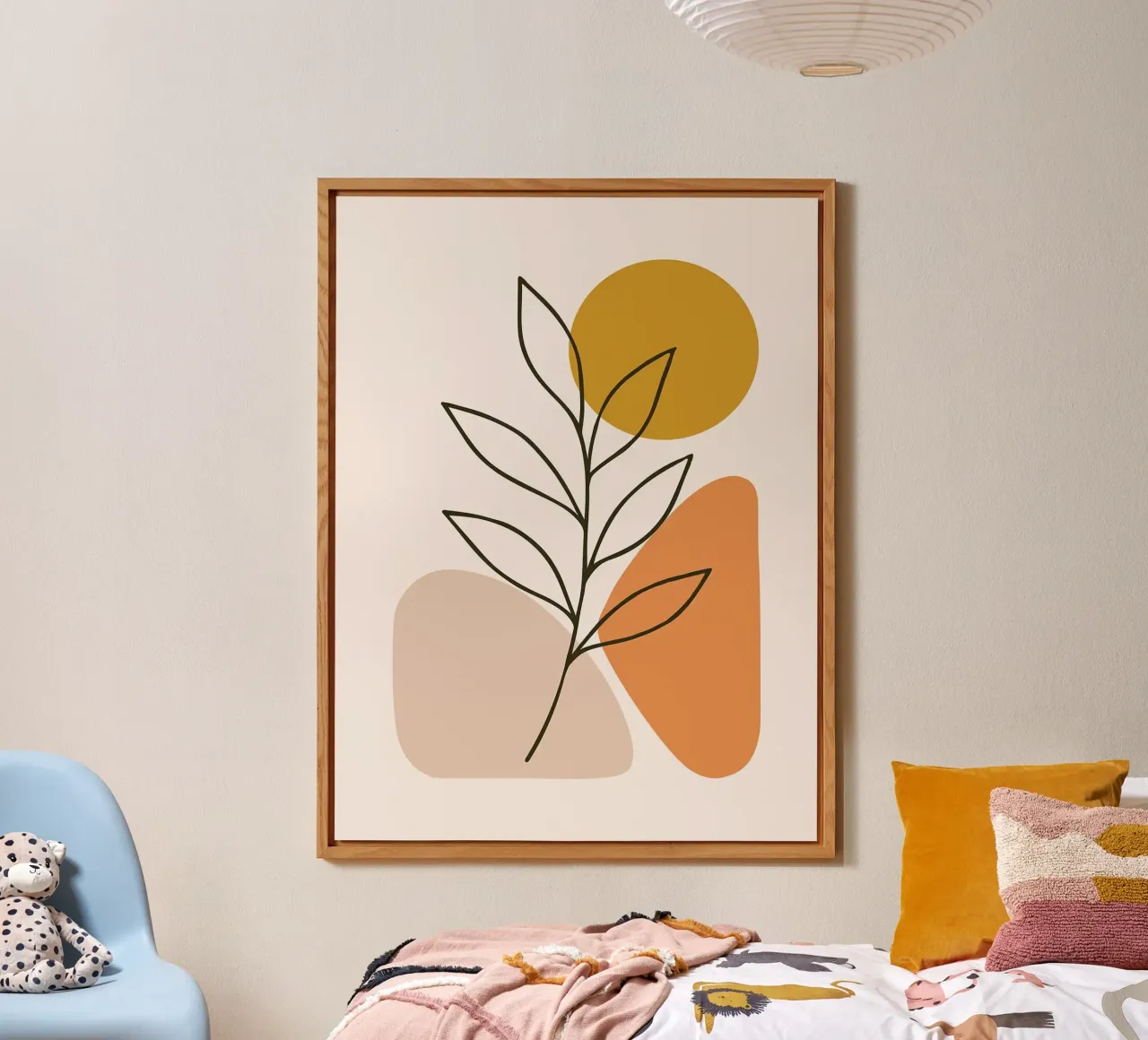 Arte botanica minimalista con forme geometriche alluminio dibond da PosterByFly