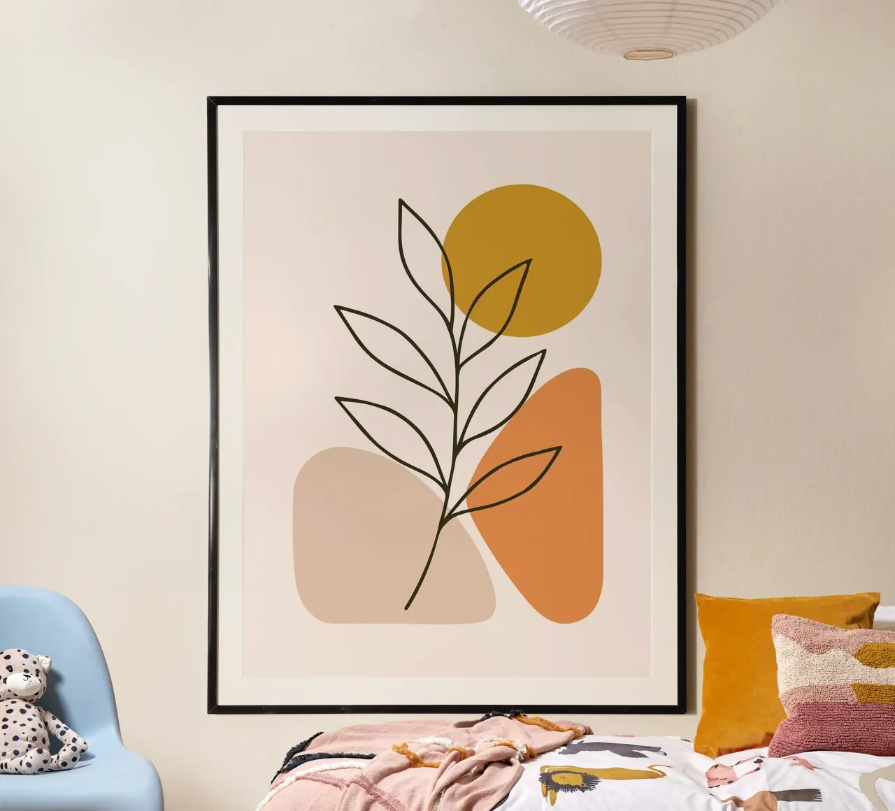 Arte botanica minimalista con forme geometriche carta hahnemühle da PosterByFly