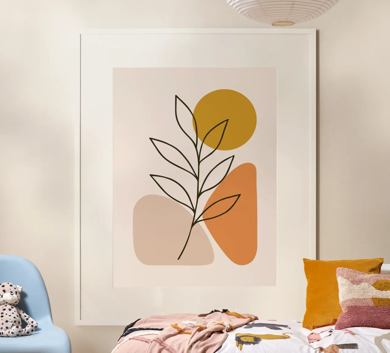 Arte botanica minimalista con forme geometriche carta hahnemühle da PosterByFly