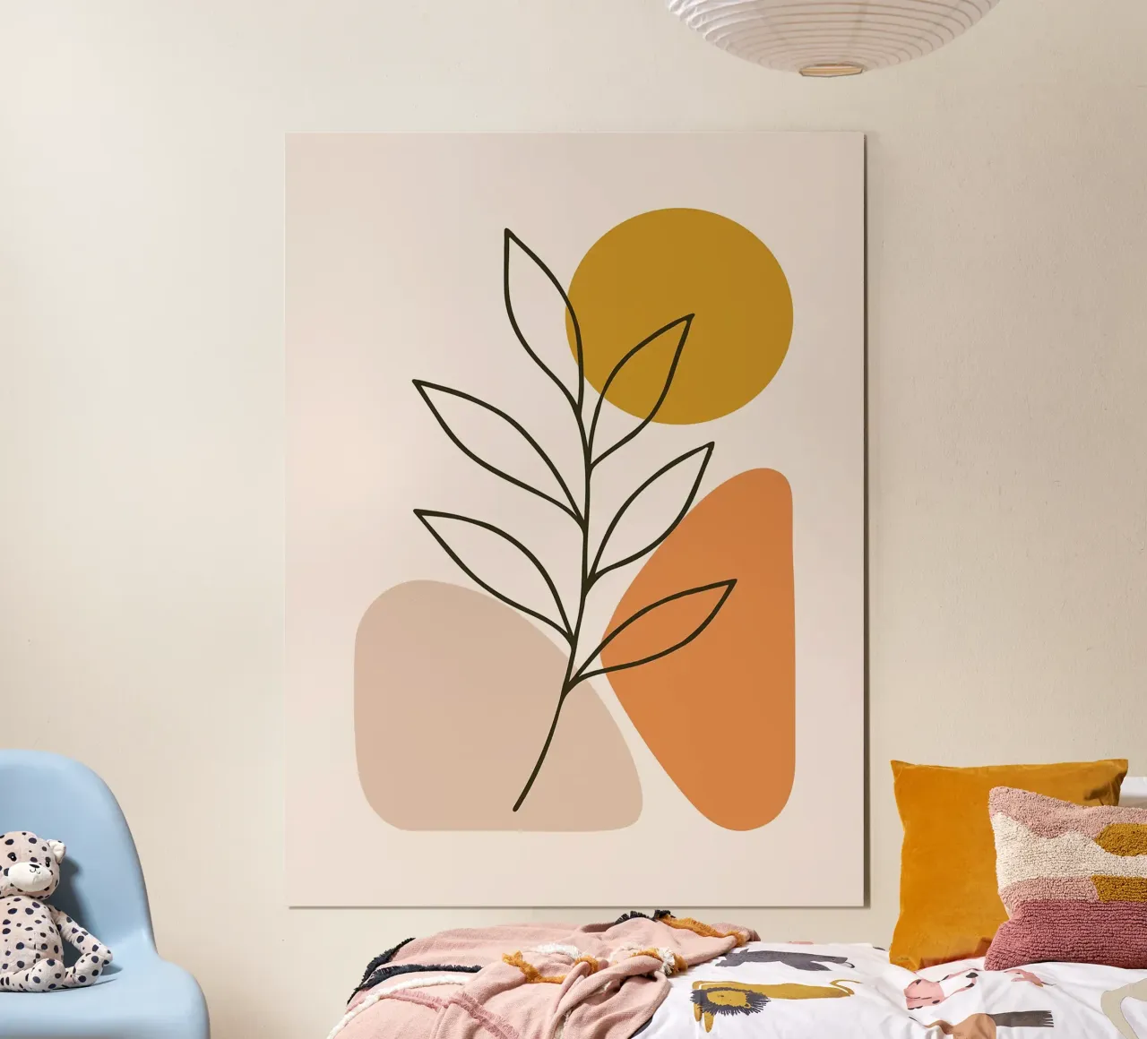 Arte botanica minimalista con forme geometriche carta hahnemühle da PosterByFly