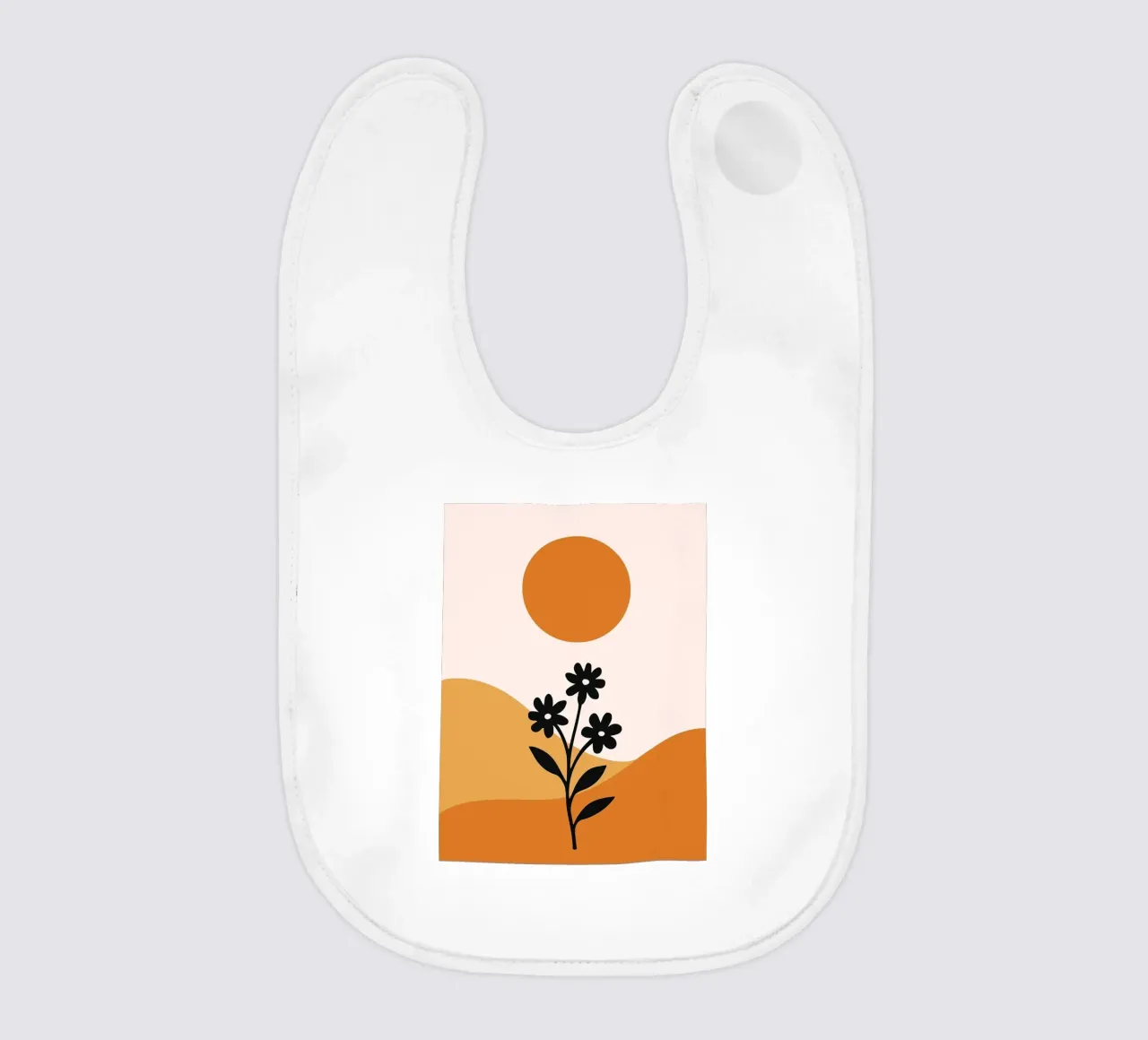 Paesaggio floreale minimalista con sole bavaglino da PosterByFly