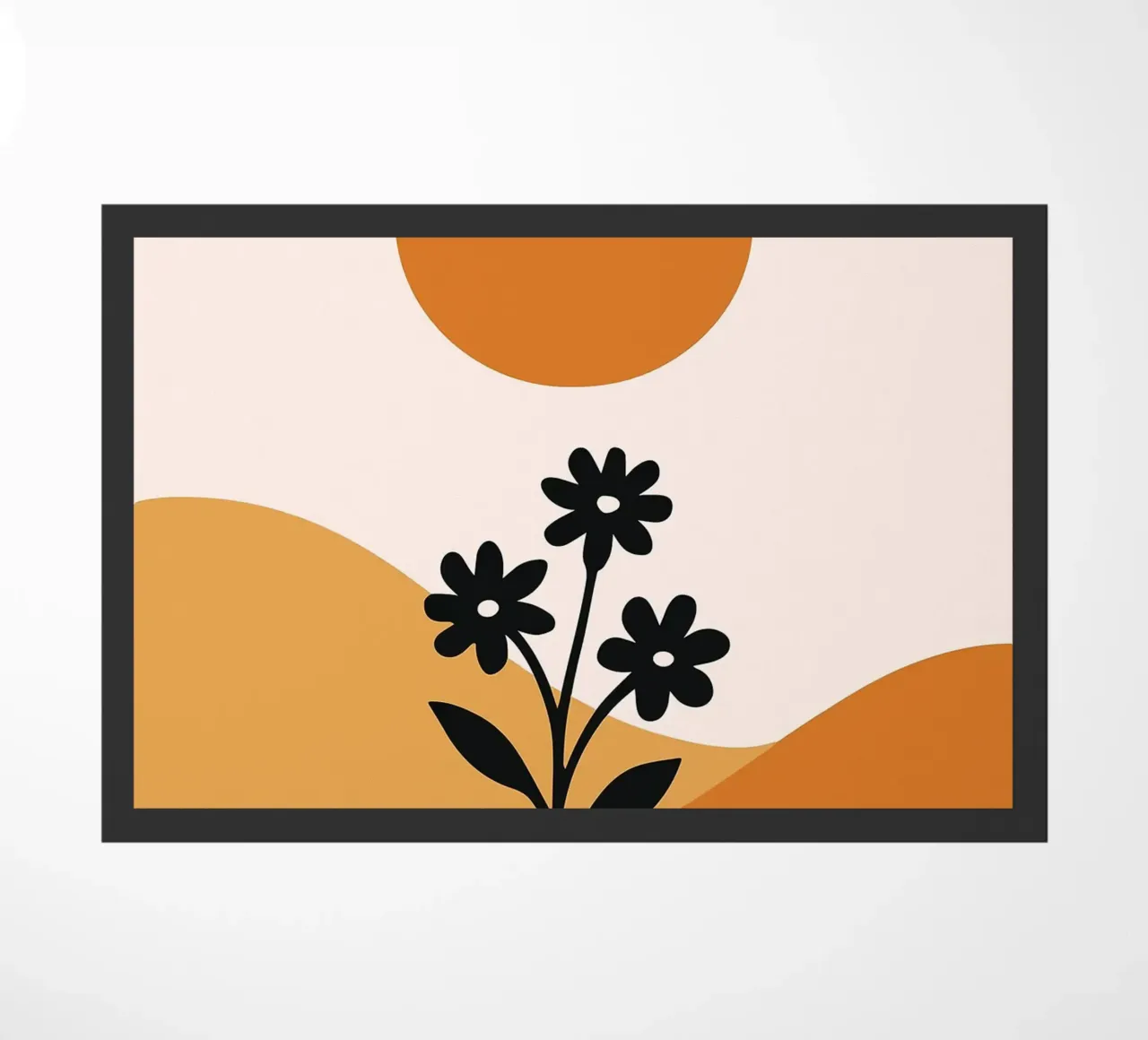Paesaggio floreale minimalista con sole zerbino da PosterByFly