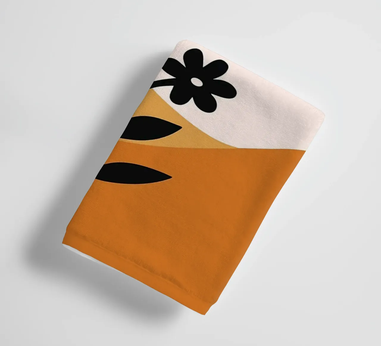 Paesaggio floreale minimalista con sole asciugamano da bagno da PosterByFly