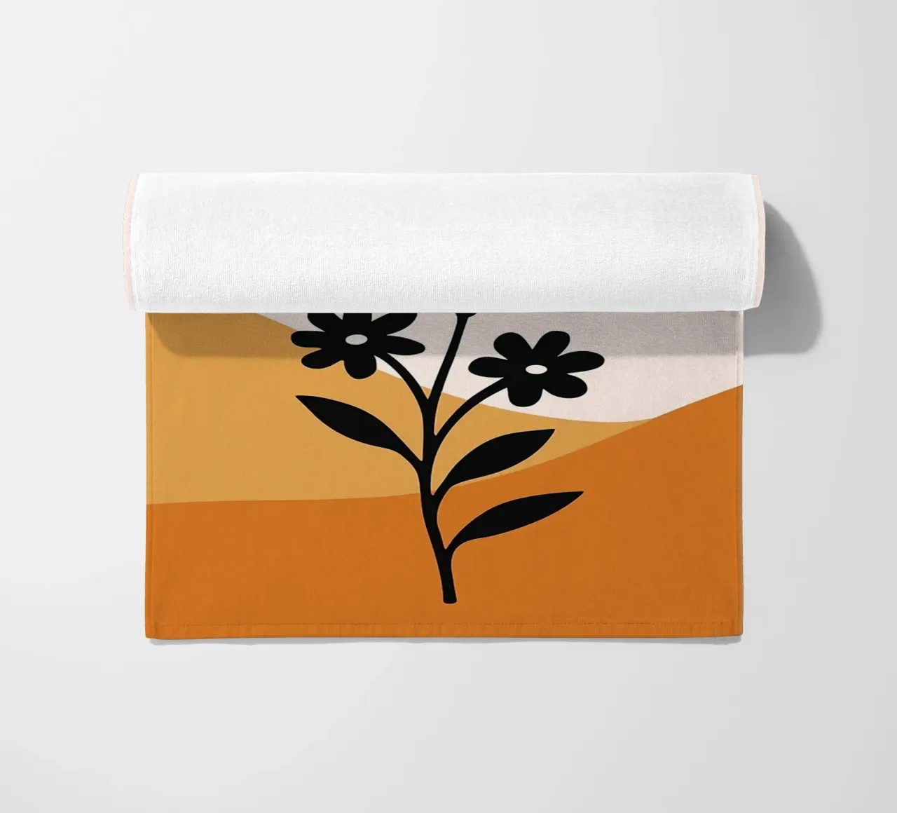 Paesaggio floreale minimalista con sole telo mare da PosterByFly