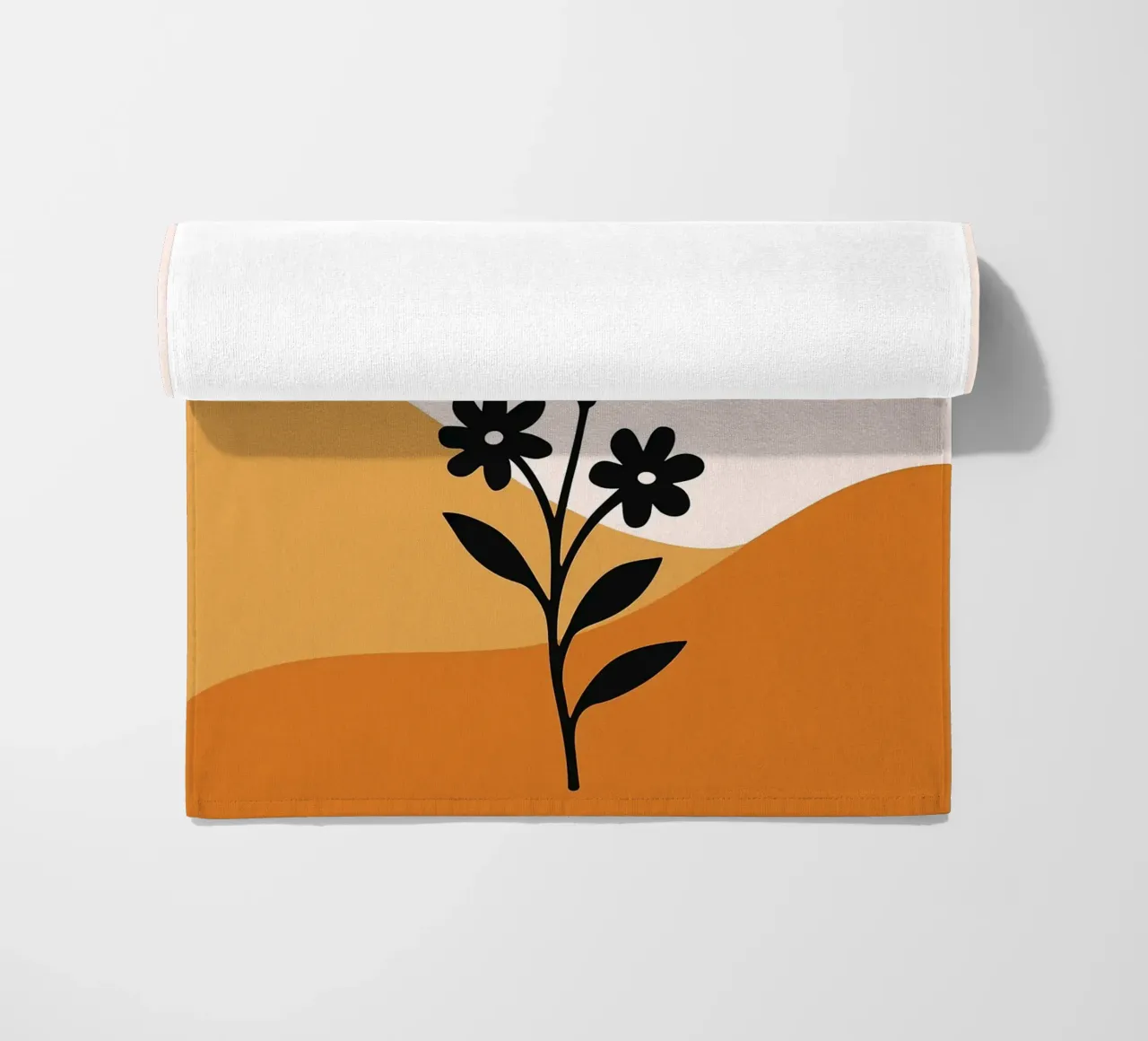 Paesaggio floreale minimalista con sole telo mare da PosterByFly